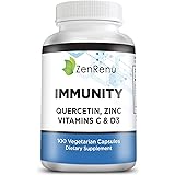 Quercetin, Zinc Picolinate, Vitamin C & D3 Supplement - Immune & Health Support - Immunity is Made in The USA by Zenrenu