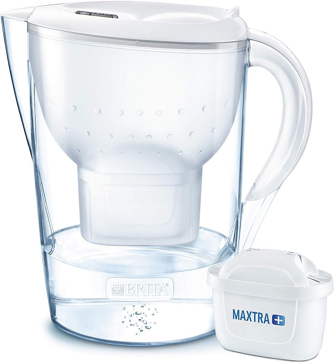 BRITA Wasserfilter Marella XL weiß inkl. 1 MAXTRA+ Filterkartusche – Großer BRITA Filter zur Reduzierung von Kalk, Chlor & geschmacksstörenden Stoffen im Wasser Kaufen