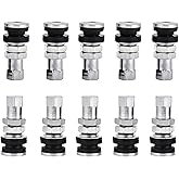 Chazcool 10PCS Tire Valve Stem Kit, Motorcycle Valve Stem | Metal Valve Stems Rustproof, Short Valve Stem for ATV Car Go Karts Boat Trailers Motorcycles