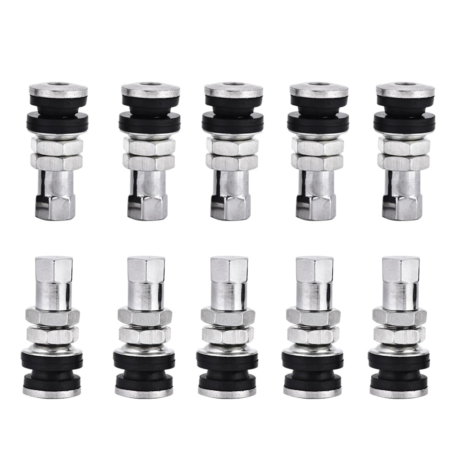 10pcs Car Truck Motorcycle TR161 Tyre Valve Short Stems Metal Bolt Tire Valve Stem Kit with Dust Cap Tyre Valve Tubeless Valve Metal Valve Shafts for Car Motorcycle Tyres