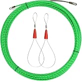 30M Wire Puller Wall Cable Running Fish Tape Push Pull Rod Electrical Fish Tape Kit Cable Puller Grip Cable Running Rod Fish Tape with Fastener