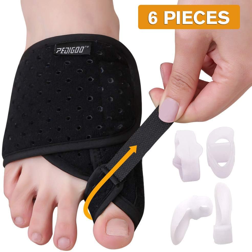 Bunion Corrector Bunion Relief Kit (Bunion Splints, Gel Toe Protect Separator Sleeves, Toe Separators) for Hallux Valgus-Day/Night Time Support for Men Women (M-L (Size 7-11))