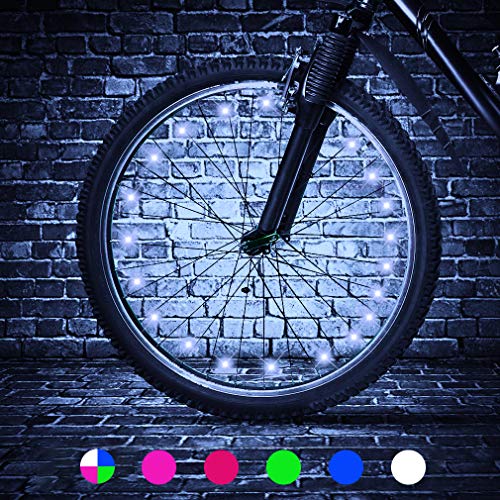 TINANA LED Bike Wheel Lights Ultra Bright Waterproof Bicycle Spoke Lights Cycling Decoration Safety Warning Tire Strip Light for Kids Adults Night Riding -1Pack (White)