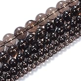 Natural Stone Beads 8mm Smokey Quartz Gemstone Round Loose Beads Crystal Energy Stone Healing Power for Jewelry Making DIY,1 Strand 15"