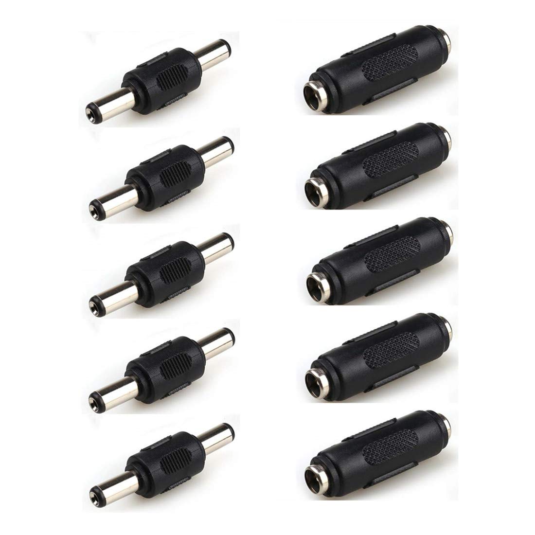 Photo 1 of bnafes 5pcs Male to Male Power Plug Connector & 5pcs DC 5.5x2.1mm Female to Female Power Jack Connector Adapter for CCTV