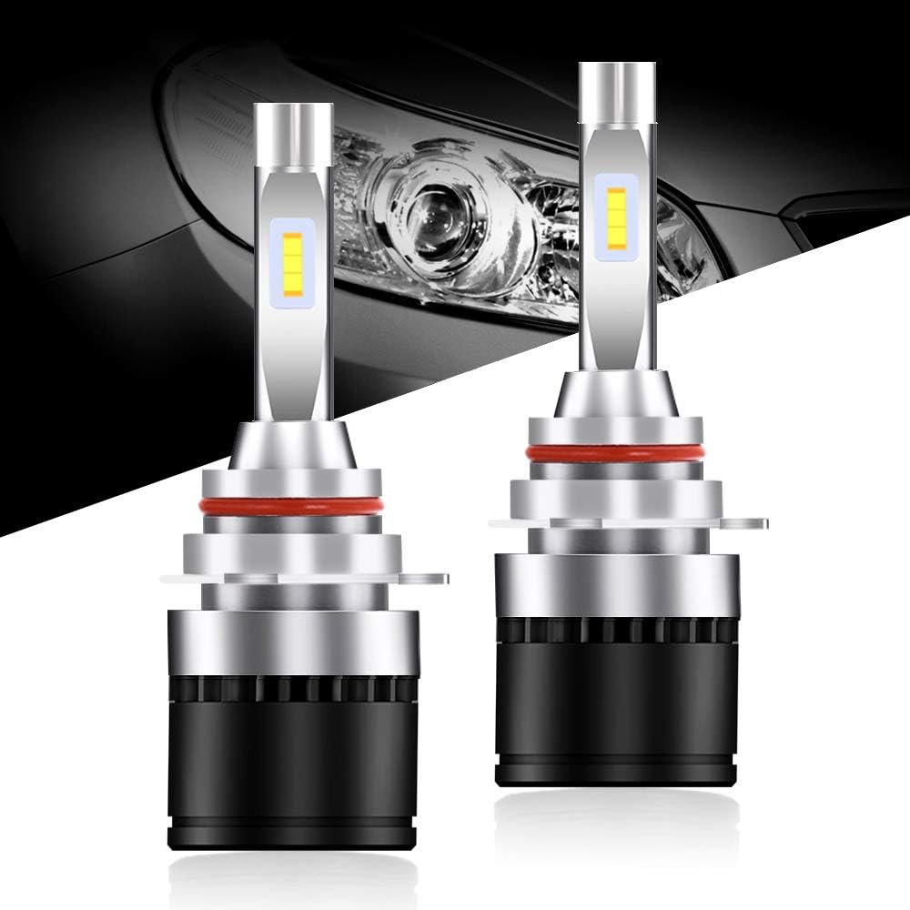 SZMAITOU 9012 LED Headlight Bulbs 9012 HIR2 Car LED Bulb Conversion Kits Waterproof 48W 5600LM 6000K DC 12V 9012 Car LED Bulb All-in-One Conversion Kit 9012 LED Replacement Bulbs - 2 Packs