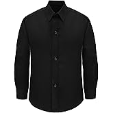 Lilax Boys' Button Down Shirt Solid Long Sleeve Dress Shirt