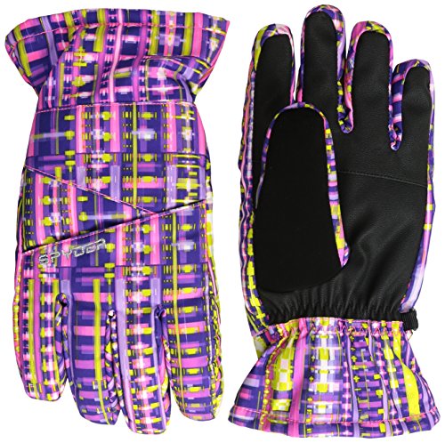 Spyder Girls Astrid Ski Gloves, Small, Harmony Acid Print