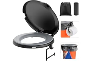 PAHTTO Bucket Toilet Seat with Cushion, 5 Gal Bucket Toilet Seat with Lid for Camping, Soft Cushion Toilet Seat with Storage Bags and Disposable Toilet Bags, Camping, Hiking, Emergency, Car, Boat