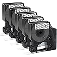 BEYONDTEK 45010 Label Tape Work for Dymo D1 Black on Clear Tape Compatible with Dymo Label Maker Refills Clear 1/2 Inch x 23 Ft for DYMO LabelManager 160 PnP 260P 210D 280 420 450D，5 Cartridges