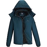 CAMEL CROWN Mens Winter Coat Waterproof Ski Jacket with Fleece Lining Warm Windproof for Snow Rain Outdoor Hiking Mountain