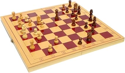 Jaykal Classic Wooden Chess Set Board Game, Foldable Chess (Small - 12x12 Inch)