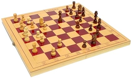 Jaykal Classic Wooden Chess Set Board Game, Foldable Chess (Large - 15x15 Inch)