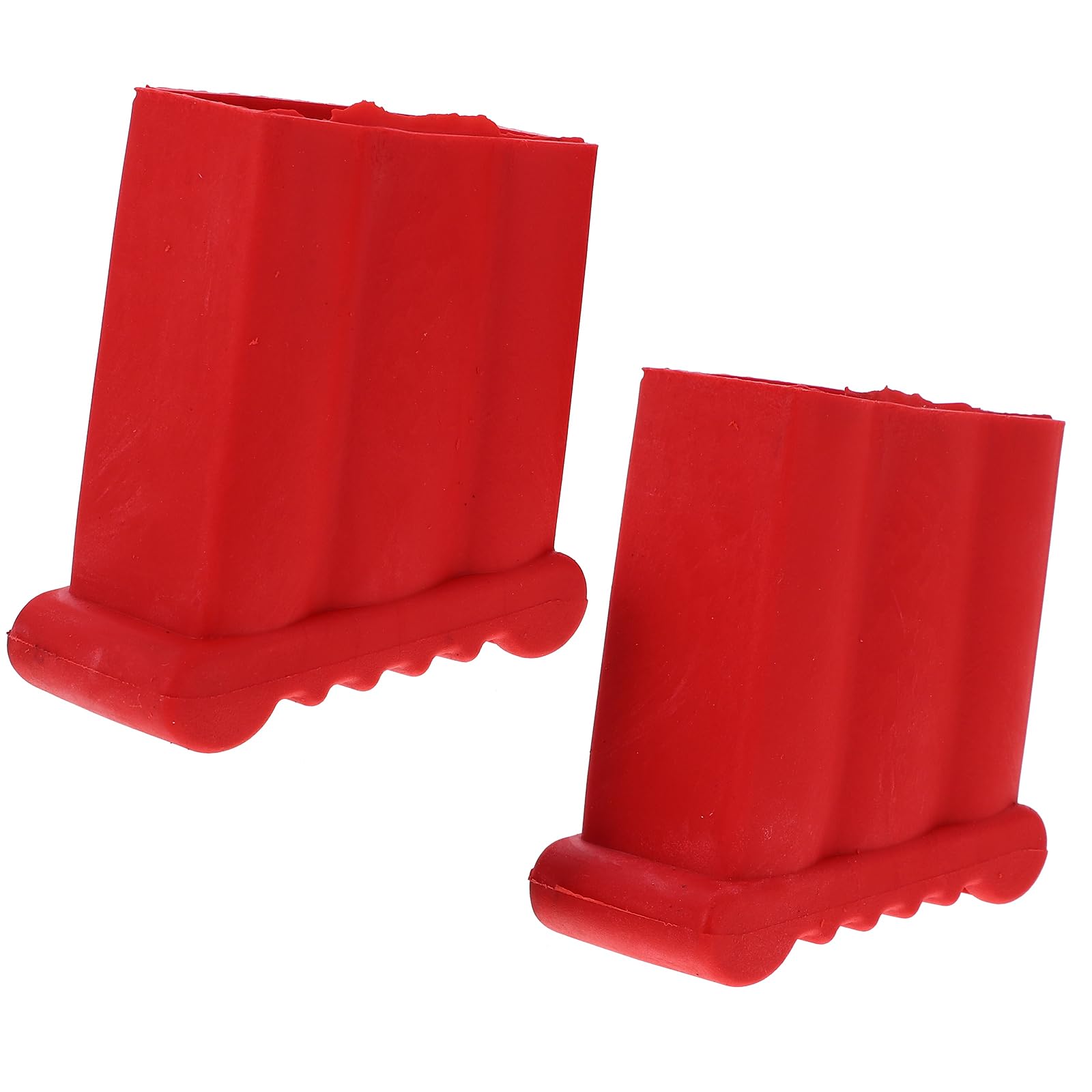 WINOMO 2Pcs Non Slip Ladder Feet Rubber Ladder Accessories Replacement Step Ladder Feet Foot Mat Cushion (Red) Ladder Leveller（3.14X2.75X1.45inch）