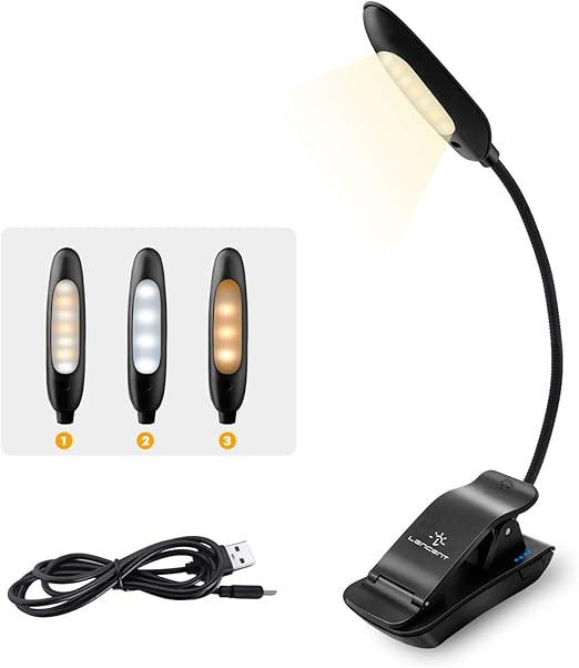 lencent luz de lectura 7 led recargable