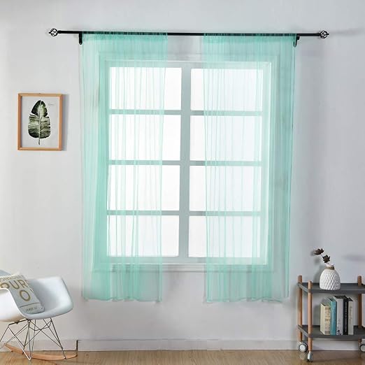 Amazon De Todidaf Transparente Einfarbige Gardine Vorhang Tull