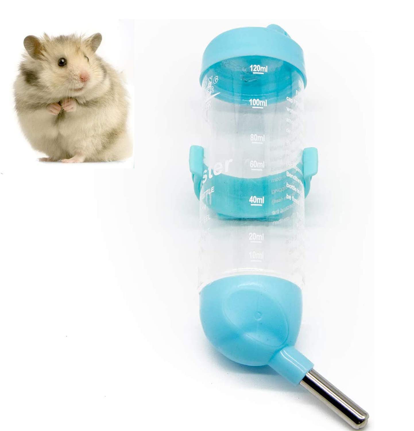 Yunjiadodo Hamster Water Bottle - No Drip Dispenser for Small Animals, 125ml - Suitable for Rats, Mice, Rabbits