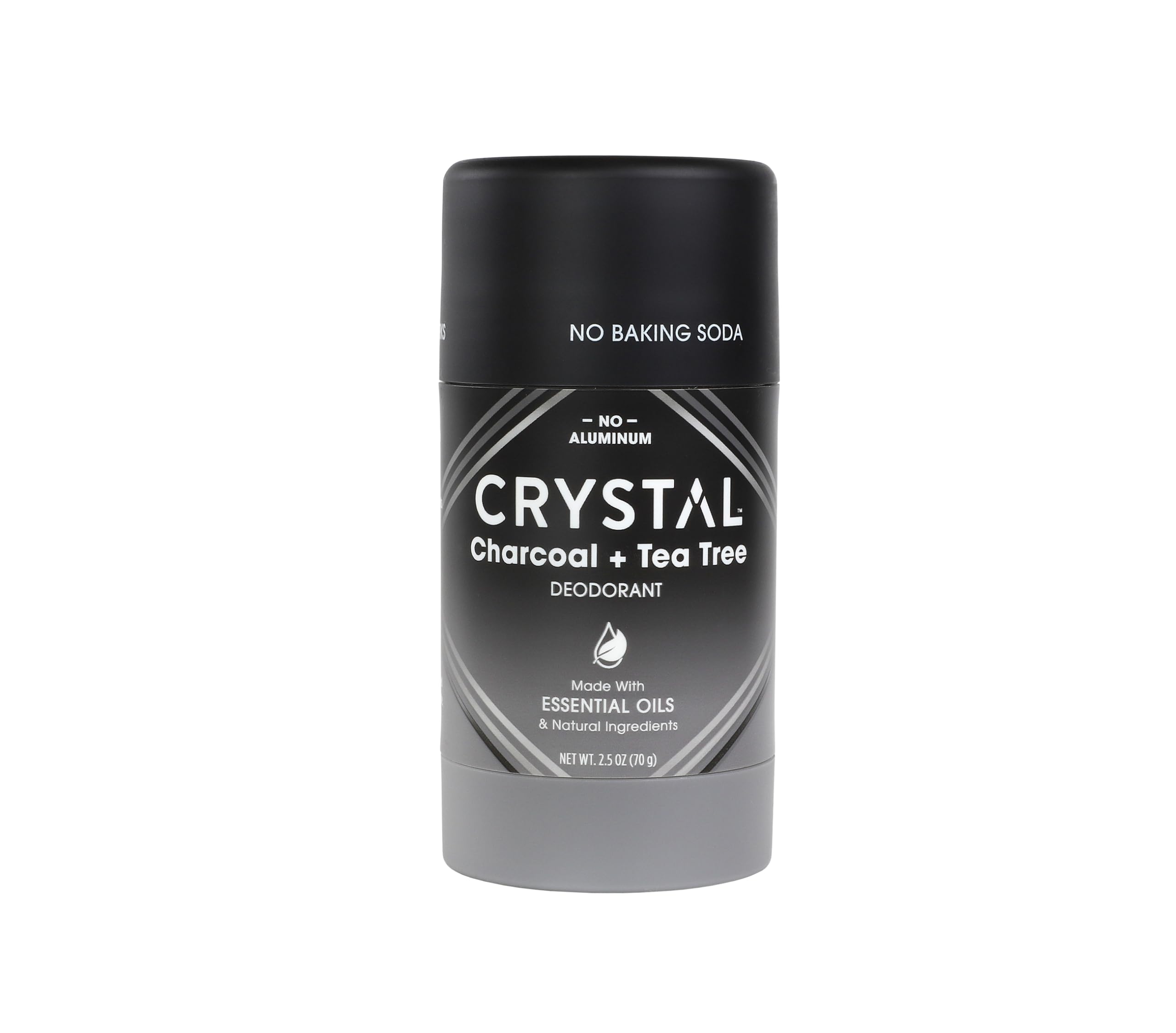 Photo 1 of Crystal Magnesium Solid Stick Natural Deodorant, Non-Irritating Aluminum Free Deodorant for Men or Women, Safely and Effectively Fights Odor, Baking Soda Free, Charcoal & Tea Tree, 2.5 oz