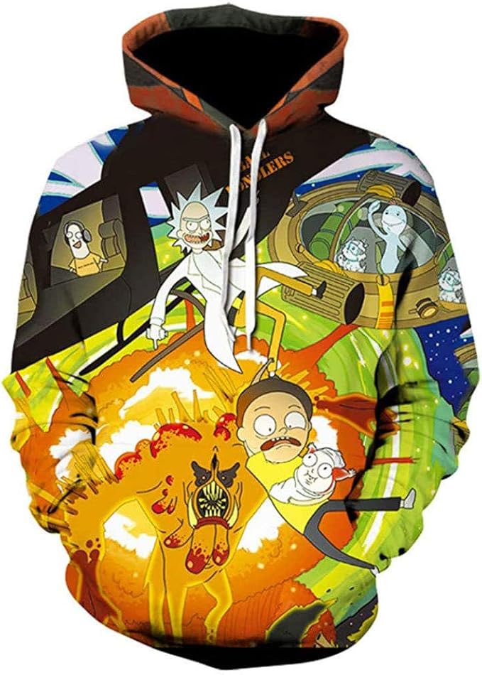 MAONIU Sudaderas Rick y Morty Ropa Hombres y Niño 3D Impresión Sudaderas con Capucha de Media MAONIU Sudaderas Rick y Morty Ropa Hombres y Niño 3D Impresión Sudaderas con Capucha de Media