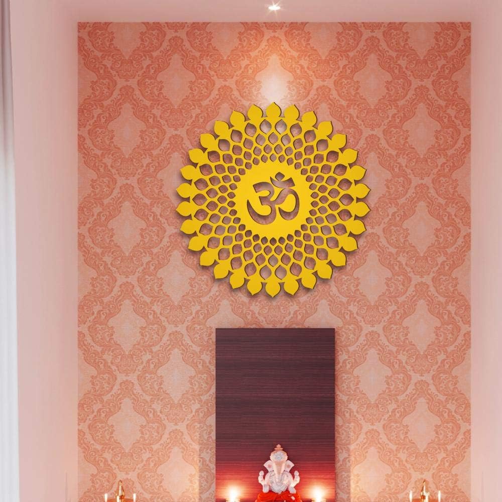 Buy WallMantra Beautiful Om Design Wooden Wall Hanging, Living Room