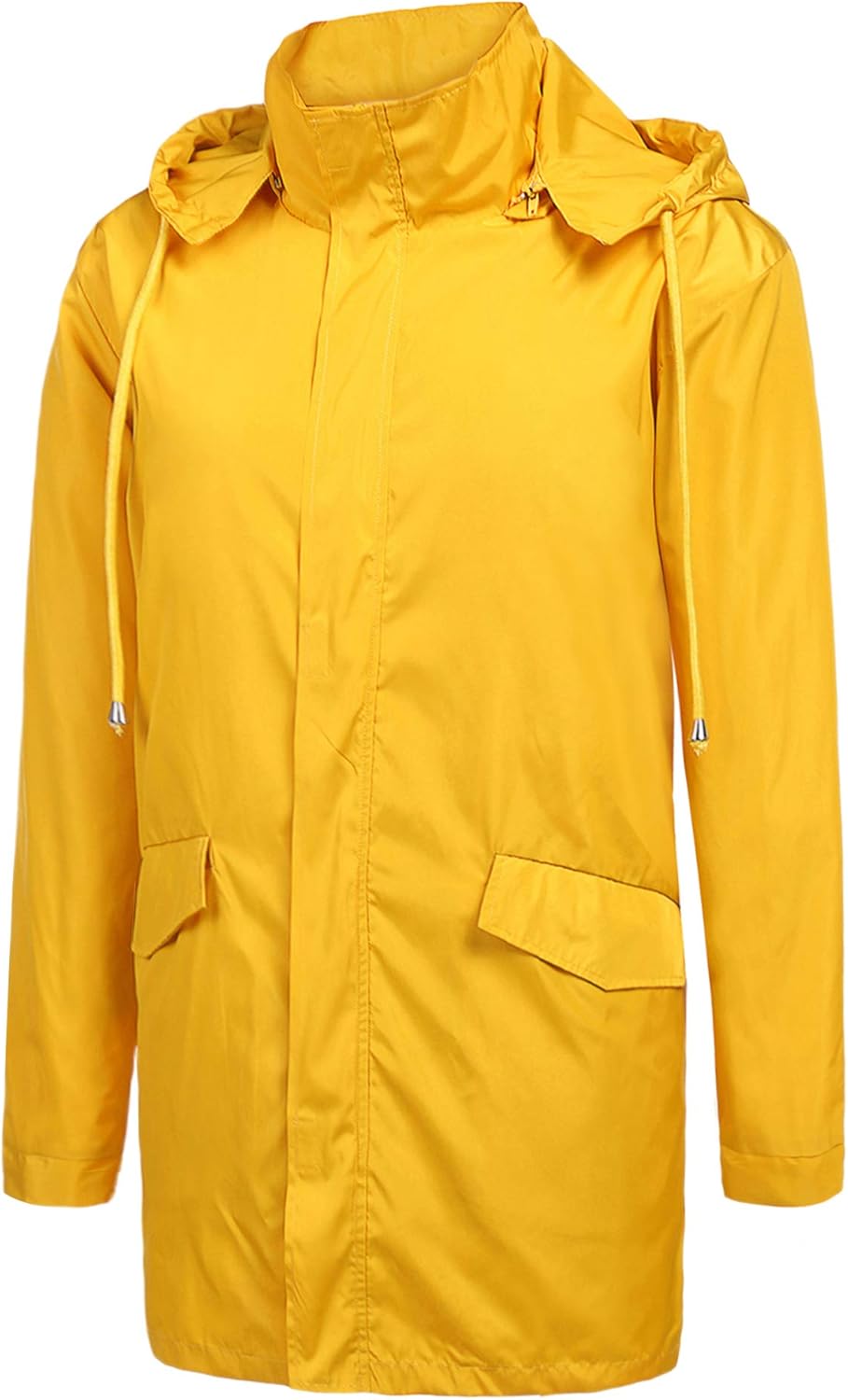 ZEGOLO Men's Raincoats Waterproof Windbreaker Lightweight Active Outdoor Full Zip Hooded Long Rain Jacket at  Men’s Clothing store
