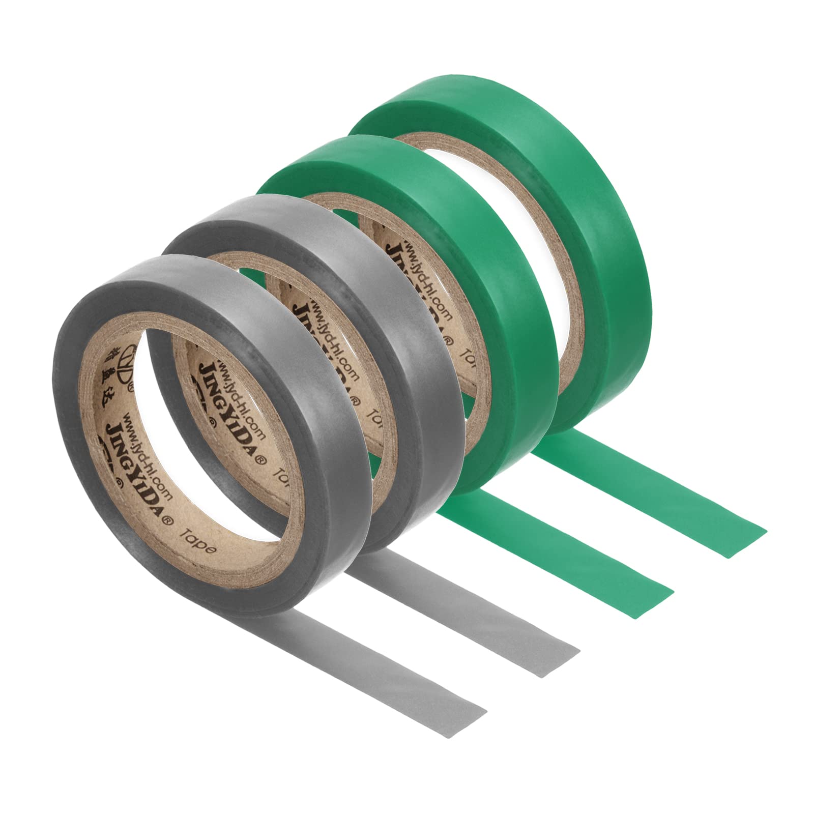 PATIKIL 26Ft Grip Finishing Tape, 4 Pack PVC Racquet Finishing Tapes Racket Accessories Sticky Seal for Tennis Badminton, Grey/Green