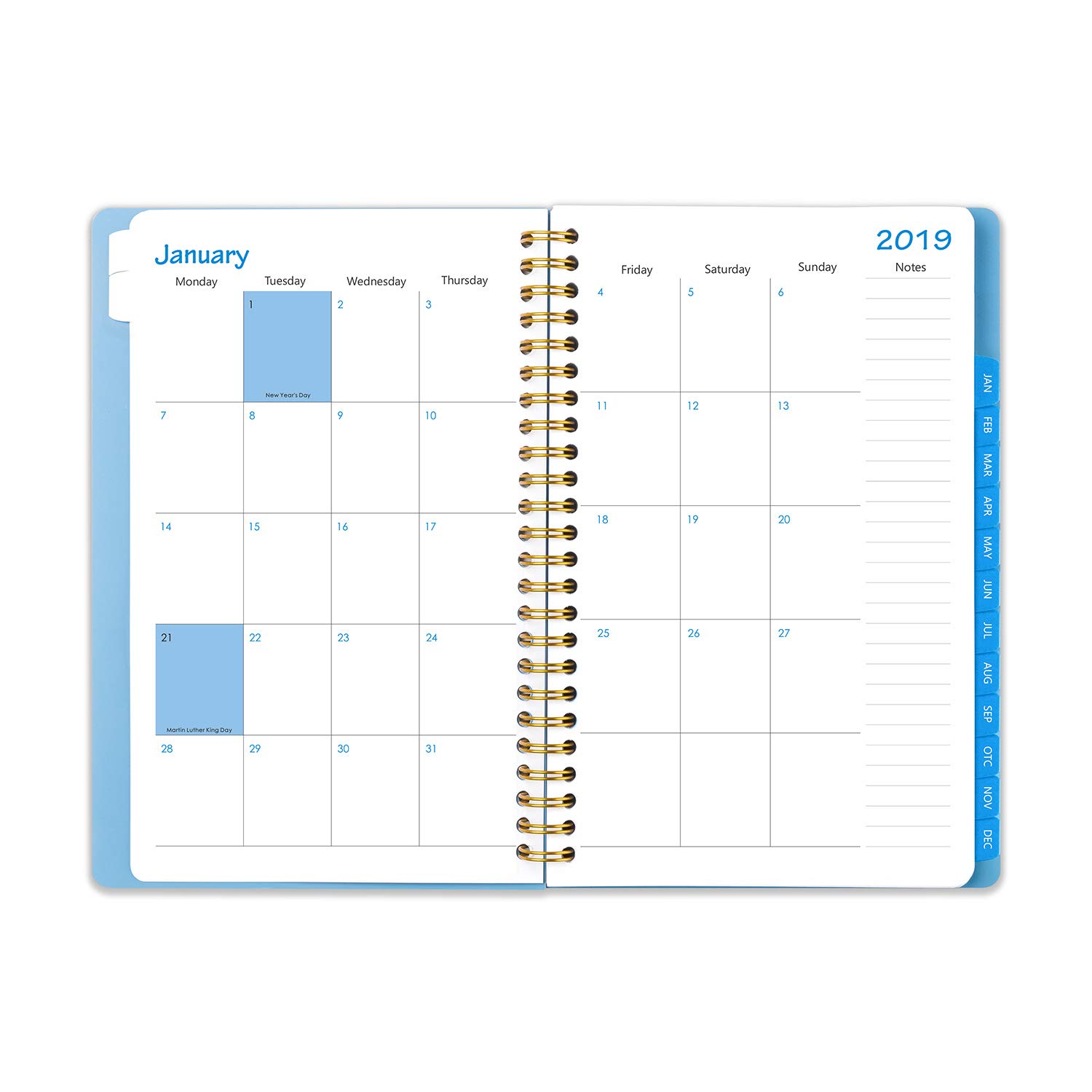 2019 Weekly Planner (Nov 2018 –Dec 2019) Hardcover Daily Monthly Yearly Calendar Schedule Notebook and Organizer, 5.5 x 8”