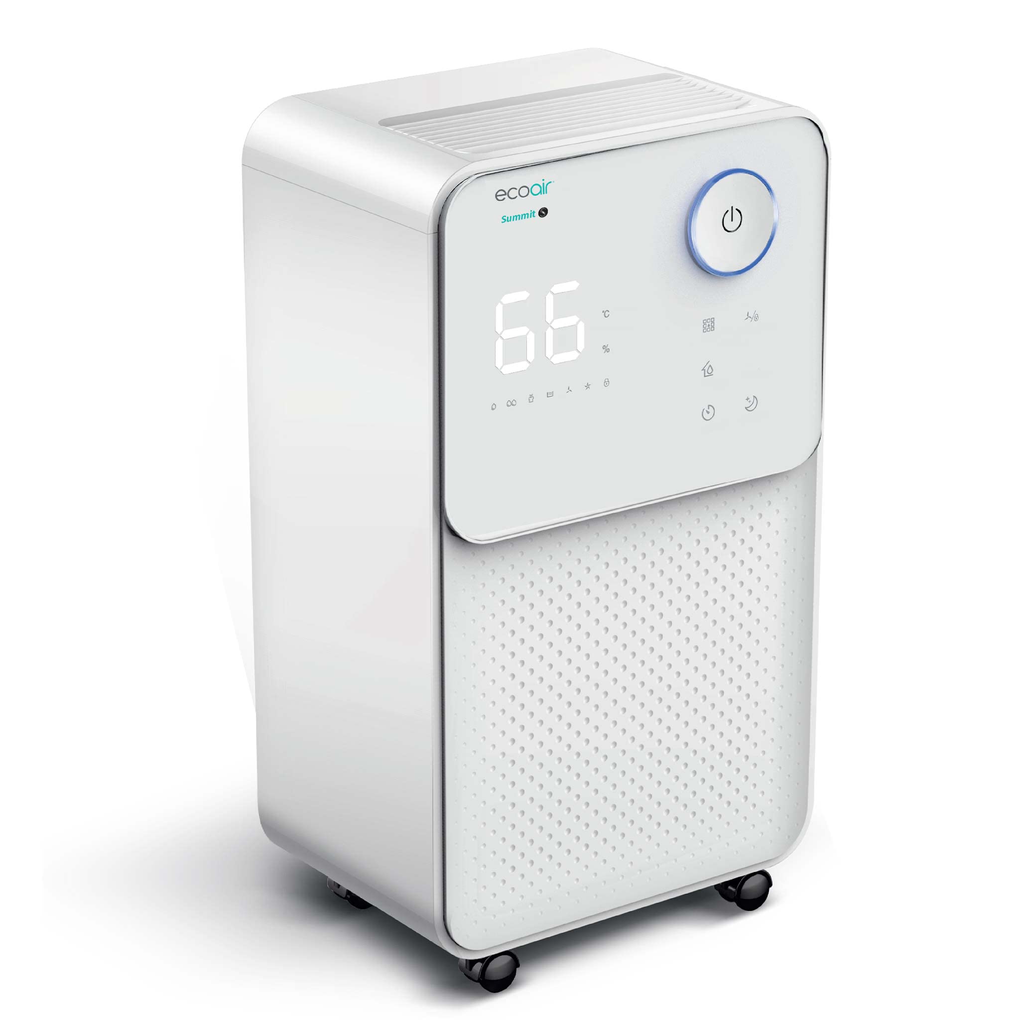 EcoAir Low Energy 156 Watts Dehumidifier 12L/Day – 3 in 1 Filter inc Carbon Filter – Laundry Mode, Timer, Child Lock Large Humidity Display, Quiet 36 dBA with Sleep Mode - SUMMIT S