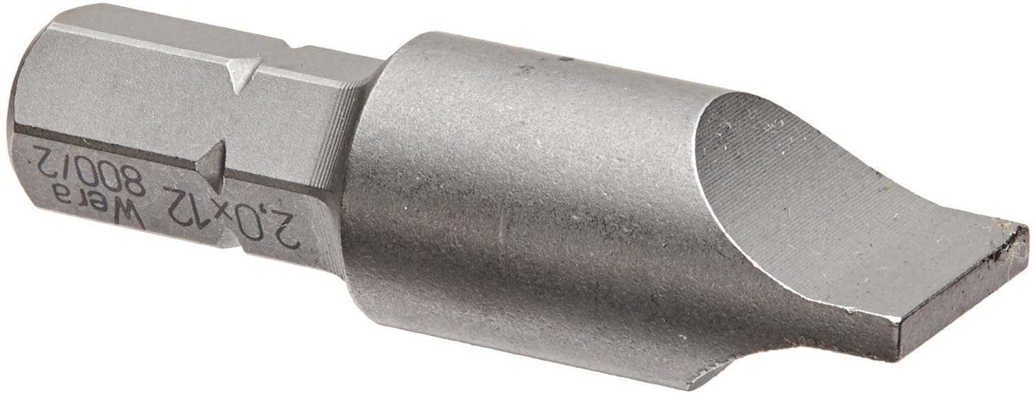 Wera 05057240001 2.0 x 12.0 x 41 mm 800/2 Z Bits for Slotted Screws - Silver