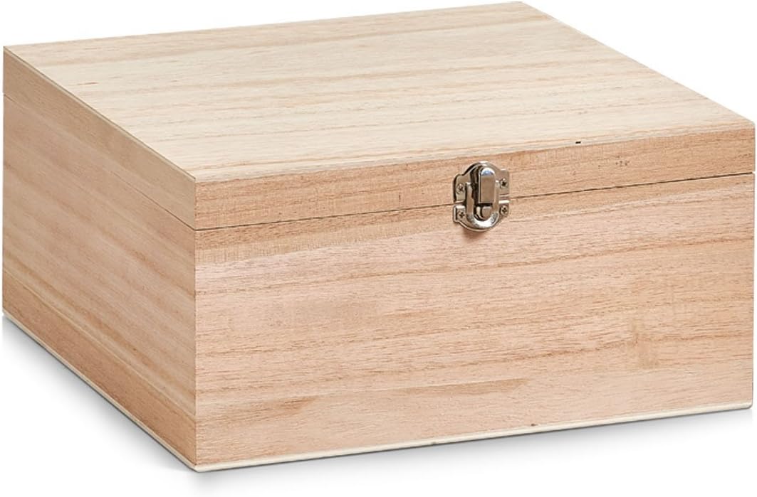 Zeller 15127 – Caja, Madera, Natural, 26 x 26 x 12,5 cm: Amazon.es: Hogar