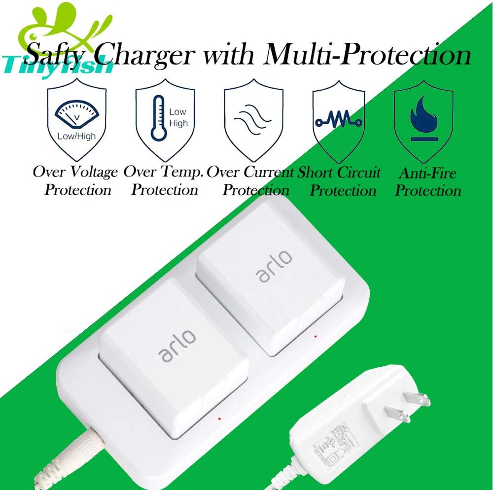 Battery Charger for Arlo Security Camera-for [Arlo Charger Station}-Charging Arlo Camera-for Arlo Batteries for Arlo Security Ligh, Arlo Pro, Arlo Pro 2, Arlo Go, UL Certified Adaptor-Tinyfish Charger : Camera & Photo