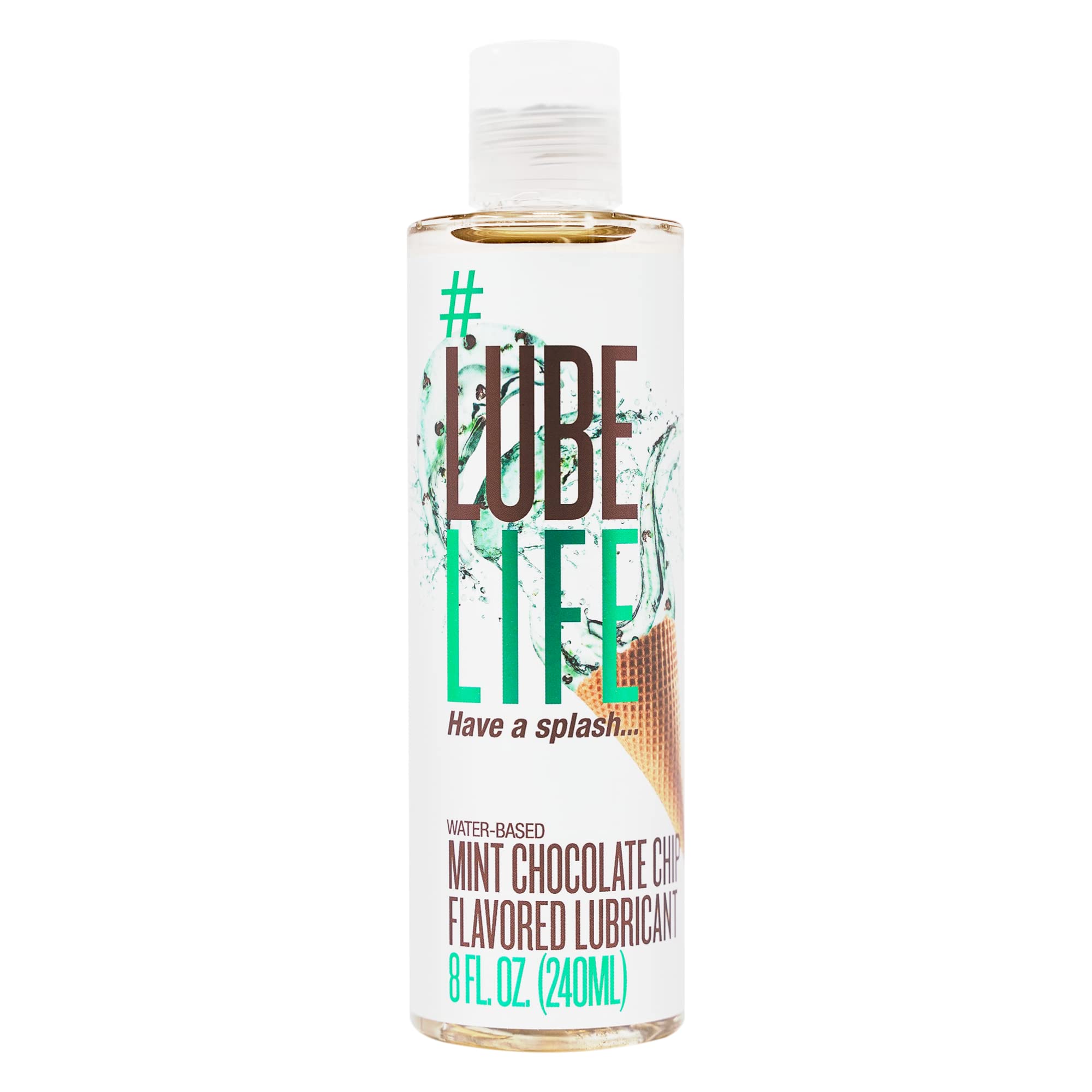 Lube Life Water-Based Mint Chocolate Chip Flavored Lubricant, Personal Lube for Men, Women and Couples, Made Without Added Sugar, 240 ml
