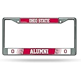 Rico Industries NCAA Ohio State Buckeyes Alumni 12" x 6" Silver Chrome Frame W' Decal Insert Car/Truck/SUV Auto Accessory