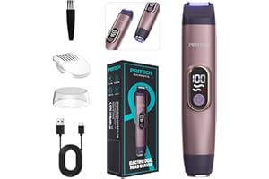 PRITECH Bikini Trimmer for Women, 2-in-1 Painless Electric Razors for Silk Skin, Portable Lady Shaver for Women Private Area, Face, Legs & Underarms, Wet/Dry LED