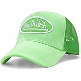 Von Dutch Unisex Trucker Hat - Velvet Curved Bill Mesh Back Retro Classic Adjustable Snapback Baseball Cap for Men and Women