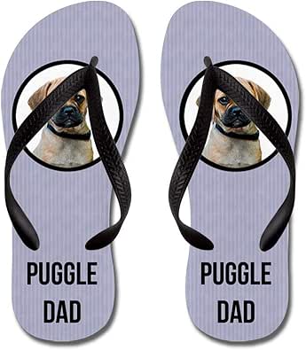 Amazon.com | CafePress Puggle Dad Beach Sandals | Flip-Flops