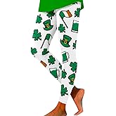 St Patricks Day Leggings for Women Shamrock Leggings Irish Green Pant Tummy Control Soft Workout Yoga Pants