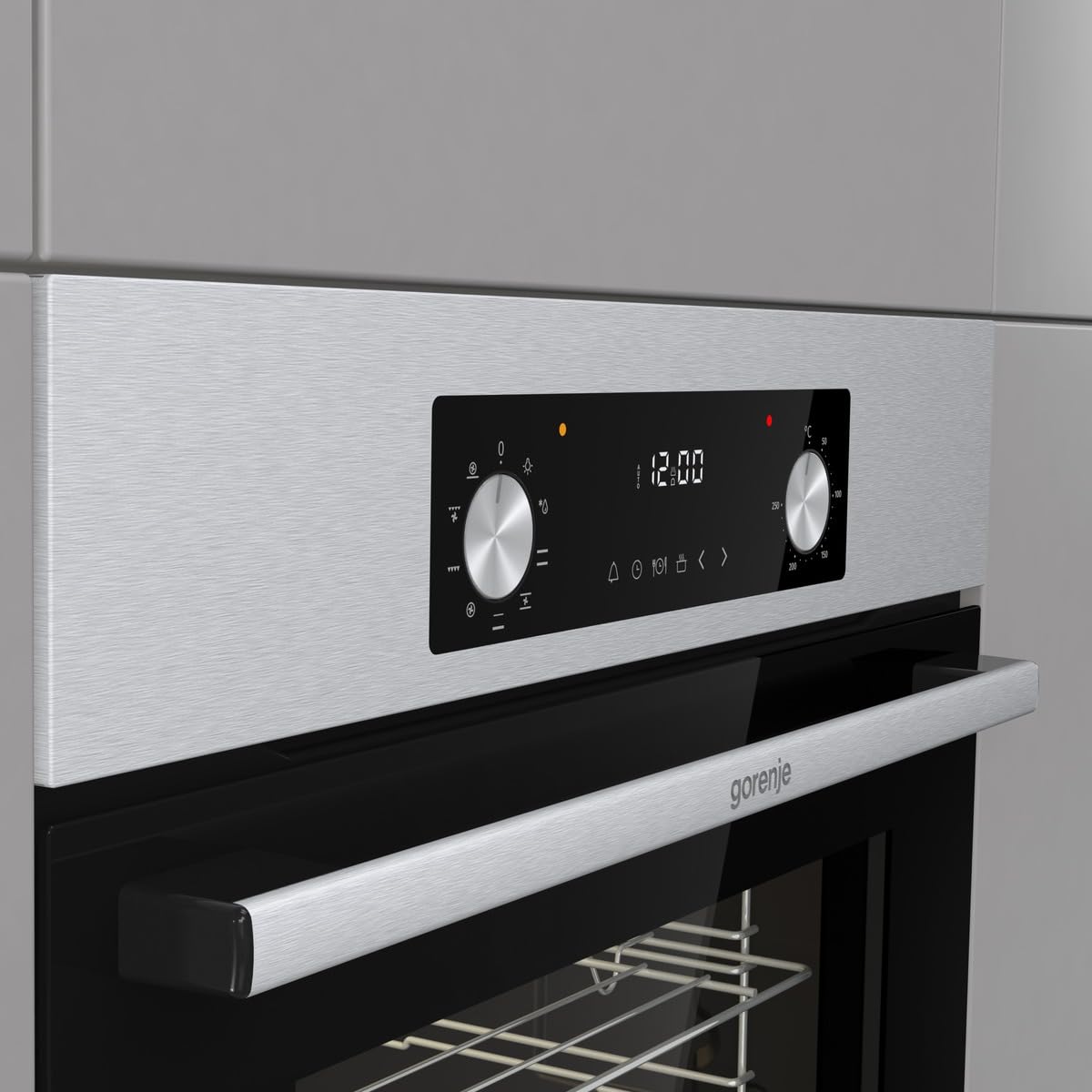 Gorenje BOA6737AO1X Einbaubackofen / 73 Liter/BigSpace/Heißluft / 250° maximale Ofentemperatur/EcoClean-Email / 2fach verglast / 9 Funktionen/EEK: A/Minimale Einbaumaße (HxBxT): 60x 56x 58 cm 7