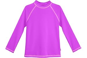 Long Sleeve Rashguard for Girls with UPF 50+ Sun Protection | White by City Threads