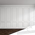 Pangda 6 Set Peel and Stick Wall Molding Kit, Premade Accent Molding Wainscoting Panel for Interior Wall Moulding Decor, Ready to Assemble Wainscoting Accent Panel (54 x 24 in)