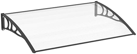 Schulte Vordach Überdachung Haustürvordach 120x80cm Polycarbonat-Hohlkammerplatte klar Kunststoff schwarz Pultbogenvordach