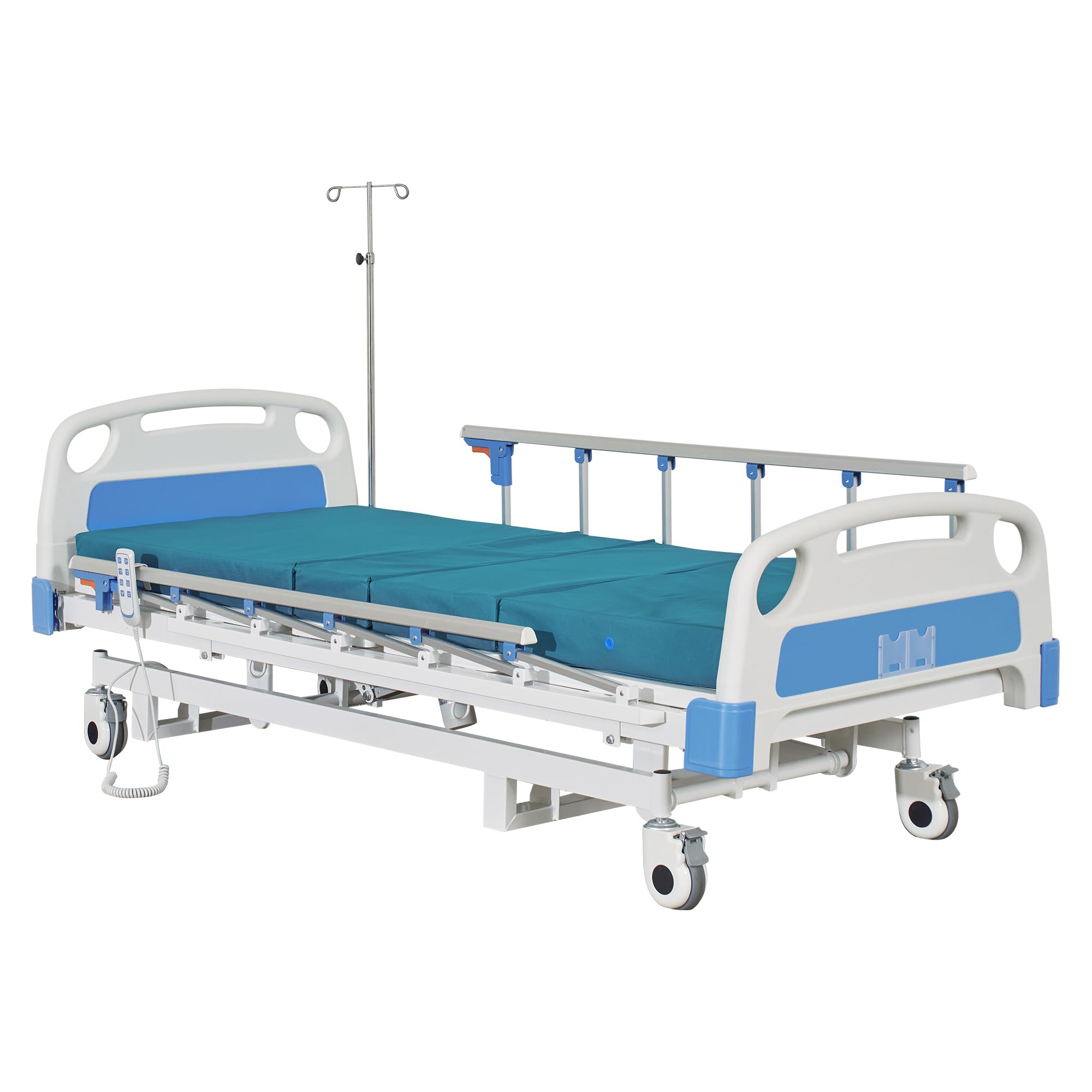 Photo 1 of ** MECH PALLET** Restisland Premium 3 Function Electric Hospital ICU Bed with Mattress & IV Pole.