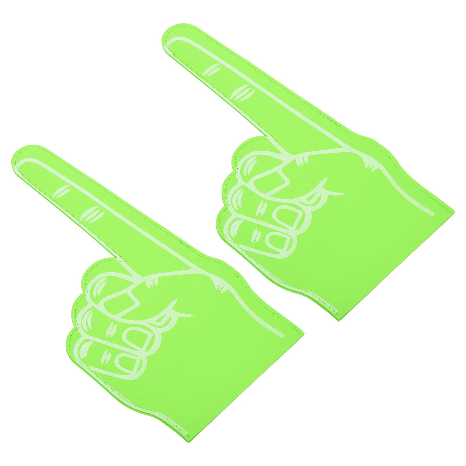 PATIKIL Foam Finger 18 Inch, 2 Pack Number 1 DIY Foam Hand Cheerleading for Athletics Sport Game Events, Green