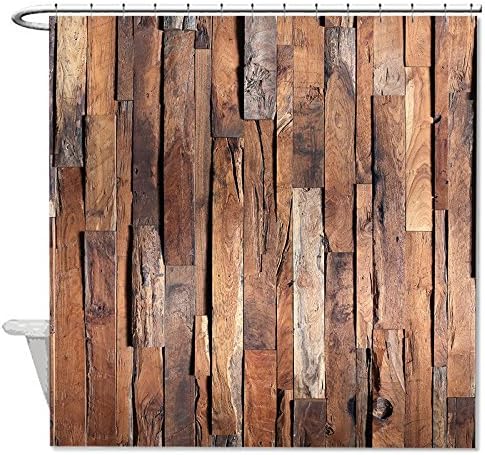 Missy Polyester Shower Curtain Watercolor Rustic Old Barn Wood Bathroom Waterproof 72" X 72"