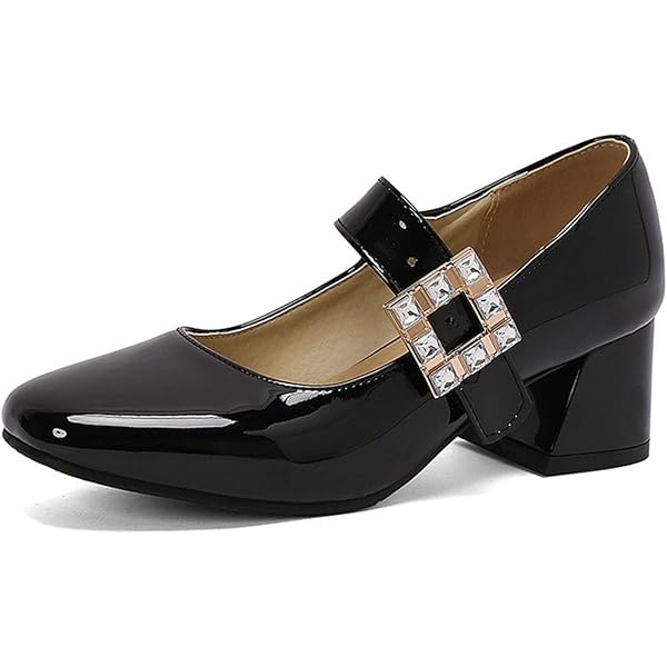 Amazon.com | LIPIJIXI Women's Double Buckle Mary Jane Block