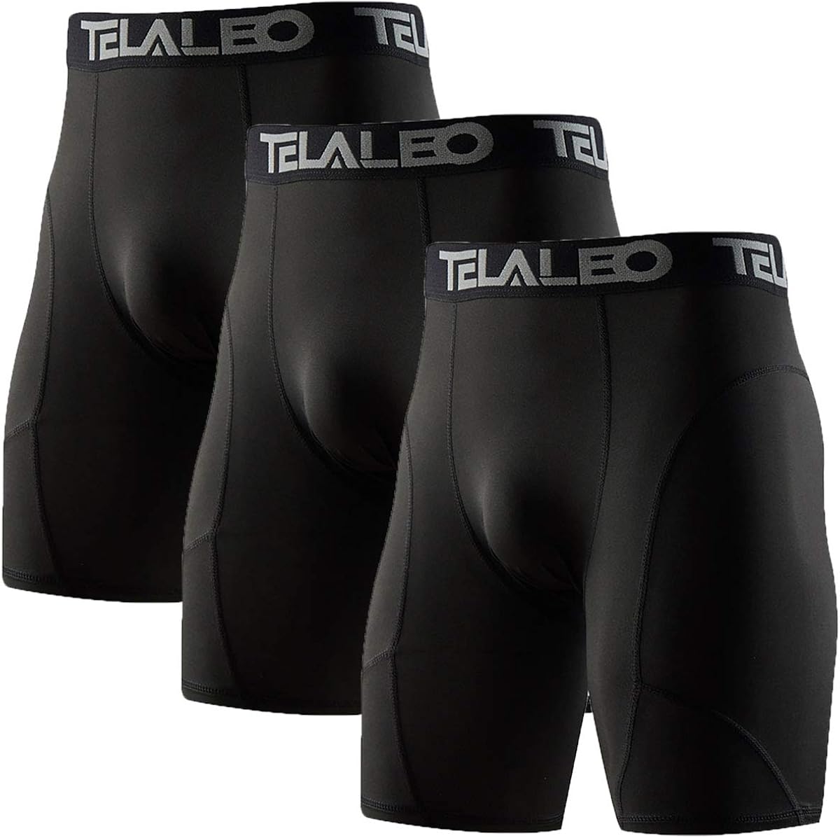 TELALEO Men's Long Compression Shorts Cool Dry Sports