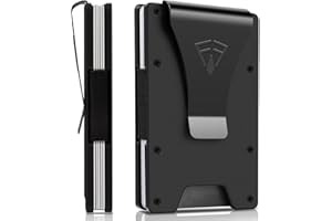 FIRSTVIP Slim Minimalist Wallet for Men with Money Clip - 15 Credit Card Holder RFID Wallet for Men - Front Pocket Mens Wallet with Compact Design - Easy to Access for Cards - Ideal Gift for Him(Space Black)