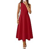 ZESICA Women's Summer Formal Midi Dresses 2026 Spring Sleeveless A Line Elegant Flowy Wedding Guest Cocktail Party Dress