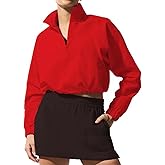 INFITTY Women's Lightweight Jacket Cropped Long Sleeve Workout Tops Quarter Zip Pullover Athletic Shirts