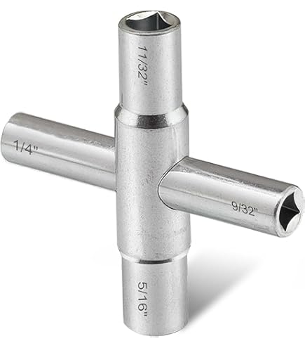 HAUTMEC Llave De Agua Sillcock De 4 Vías, 1/4", 9/32", 5/16", 11/32", Llave Multifunción De Acero Para Sillcocks, Grifos, Válvulas, Espigas, PL0028